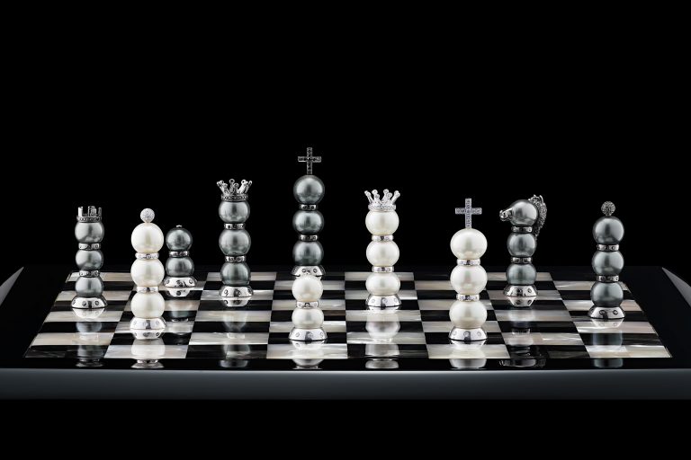 Chess Set Diamonds Pearls Gold