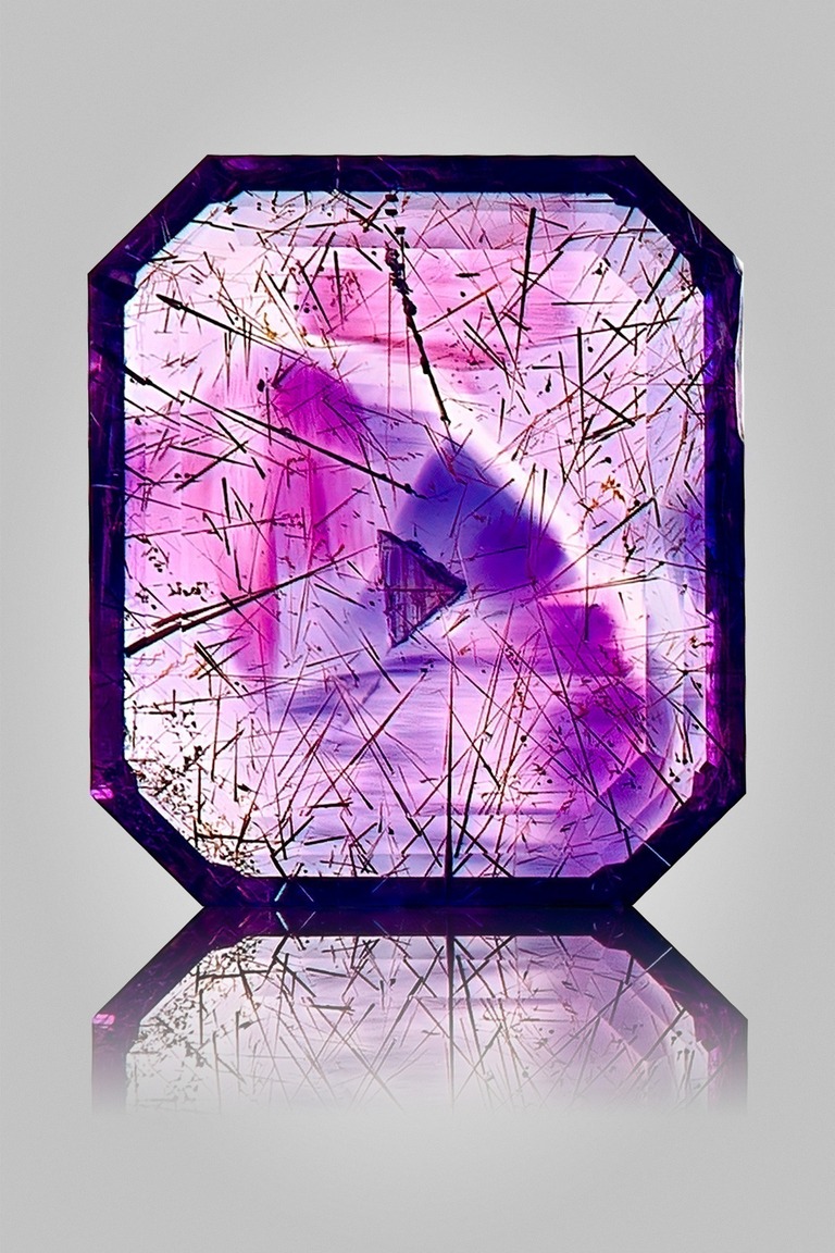 Professional gem photography of an amethyst slice by Arjuna Irsutti