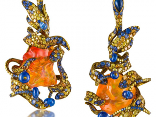 Earrings fire opal – Jewelry photography by Arjuna Irsutti Bangkok Professional jewelry photography of earrings with fire opal by Arjuna Irsutti