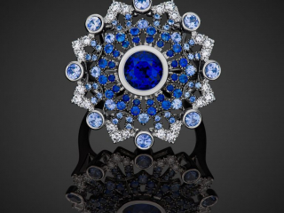 Ring blue sapphire - Jewelry photography by Arjuna Irsutti Bangkok Professional jewelry photography of a ring with a blue sapphire by Arjuna Irsutti