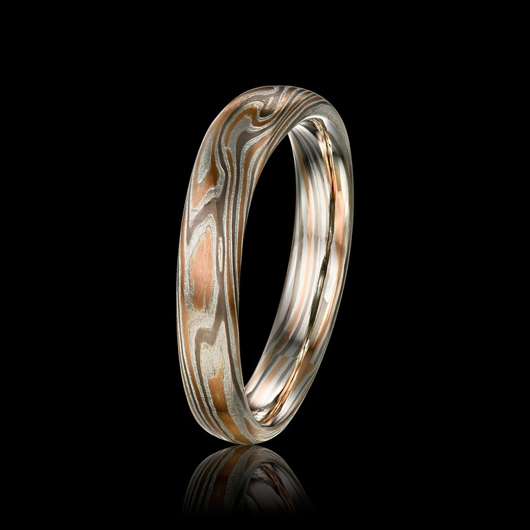 Professional jewelry photography of a mokume-gane ring by Arjuna Irsutti