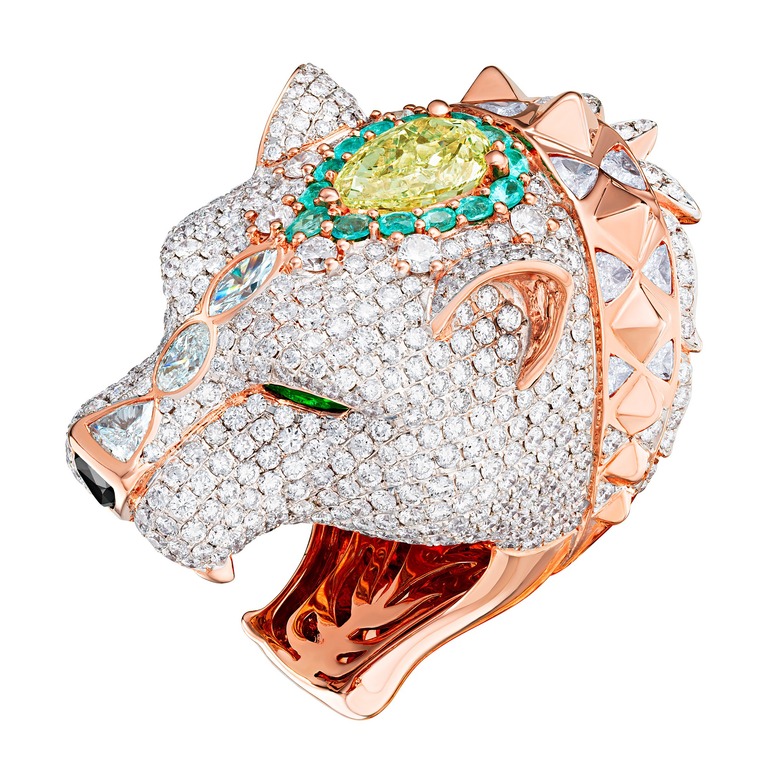 Professional jewelry photography of a panther