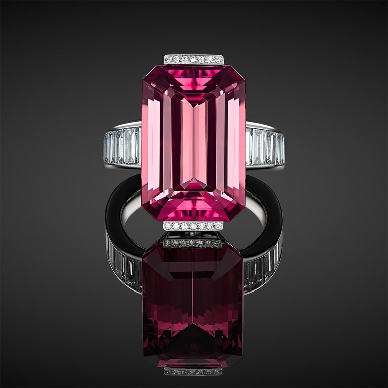 Professional photography of a ring with pink spinel by Arjuna Irsutti